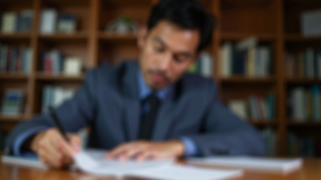 Close-up of business owner examining financial statements and trial balance document at desk