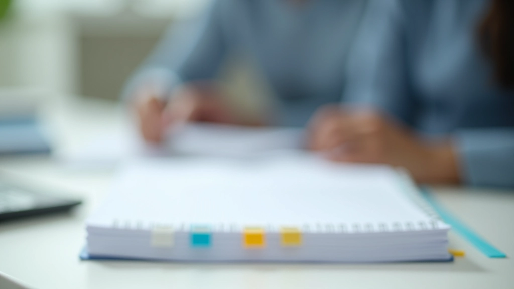 Organized accounting ledger with colored tabs showing different account categories