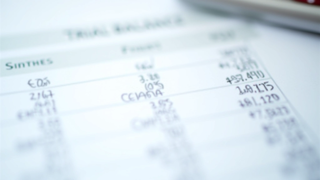 Trial balance worksheet showing balanced debits and credits columns